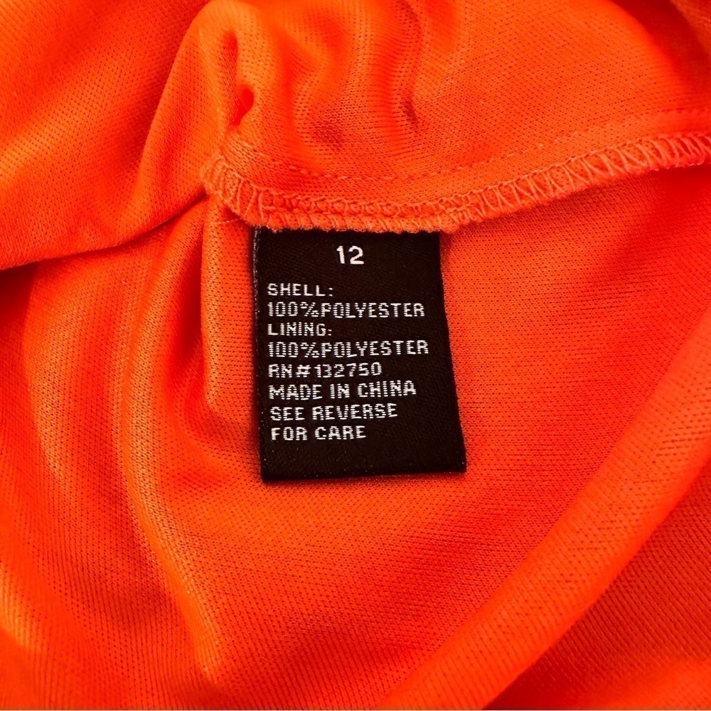 Daniello Boutique Shift Knee Length Floral Vibrant Dress Orange 12 Large VGUC - Picture 8 of 16